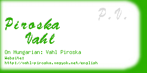 piroska vahl business card